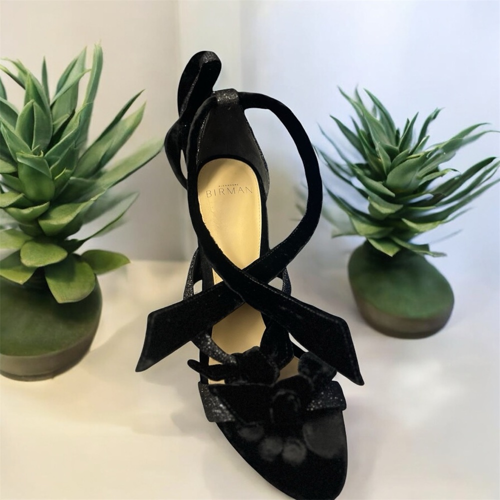 Alexandre Birman Black Velvet Strappy Heels - Picture 4 of 7